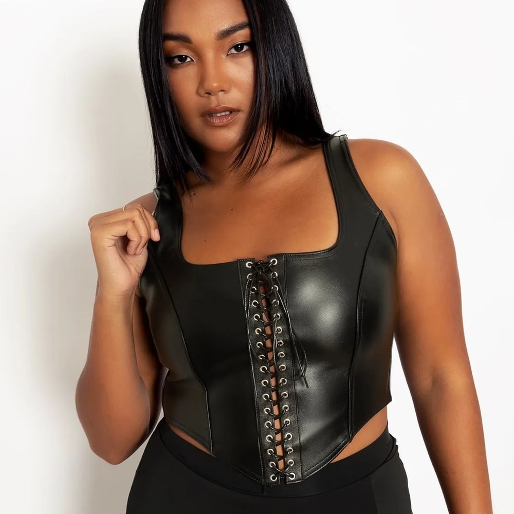 BlackMilk Route 666 Lace Up Corset Top